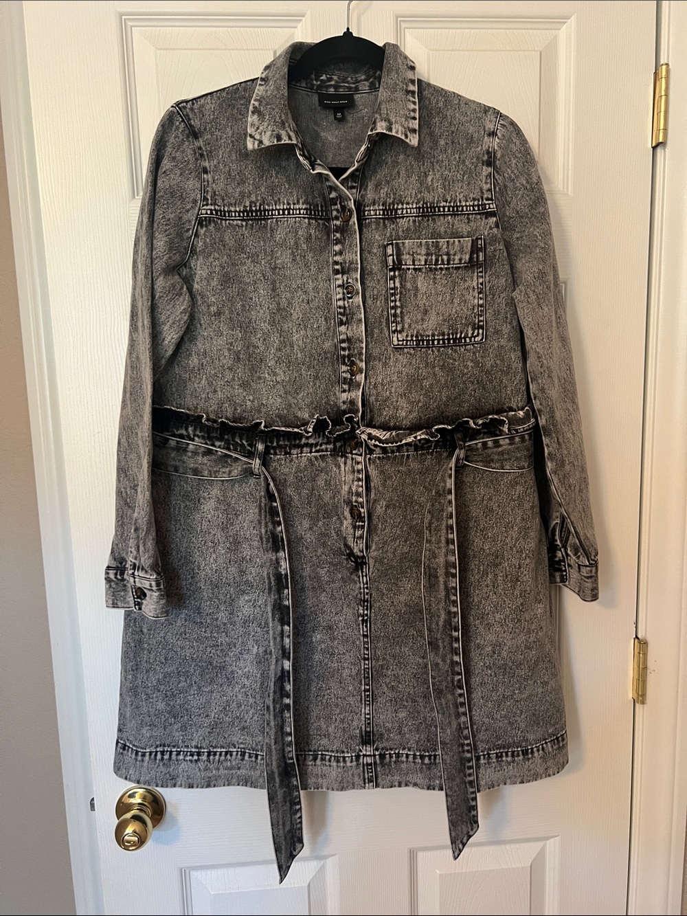 Women’s Acid Wash Denim Dress - Black